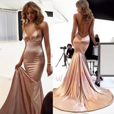 Baju Kahwin, Prom Dress With Train, Fair Isles, Dresses Formal Elegant, Dress With Open Back, Backless Prom Dresses, Satin Prom Dress, Formal Dresses Prom, Mermaid Prom Dresses