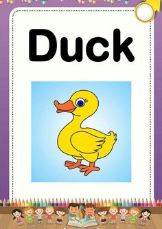 a book with an image of a duck on it and children in front of the cover