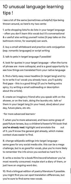 the top ten unusual language learning tips