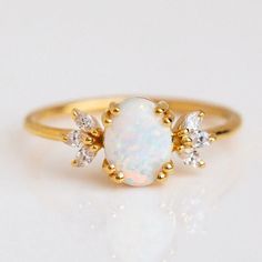 Natural Fire Opal Gemstone Ring Solid 10K Gold Jewelry Size Available Unique Opal Ring, Gold Bridesmaid Jewelry, Vintage Opal Engagement Ring, Graduation Rings, Melinda Maria, Bridesmaid Rings, Unique Opal, Natural Opal Ring, Local Eclectic