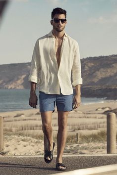 Beach Outfit For Men Summer Styles, Tulum Garden, Resort Wear For Men, Summer Ss23, Beachwear Men, Summer Outfits Men Beach, Resort Wear Men, Beach Outfit Men, Hot Weather Outfits