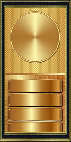 a gold and black background with metal plates