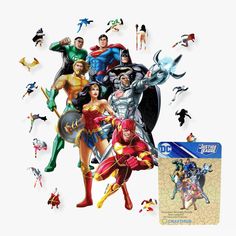 the dc superheros wall decals are on display