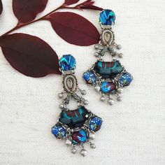 fabulous chandelier earrings for fall & the holiday season Fusion Style Chandelier Earrings With Dangling Beads, Fusion Style Dangle Chandelier Earrings For Party, Fusion Style Party Chandelier Dangle Earrings, Ayala Bar Jewelry, Hand Painted Beads, Wedding Handbag, Evening Jewelry, Bar Jewelry, Fashion Jewelry Earrings