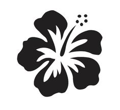 a black and white image of a flower on a white background with the words hawaiian