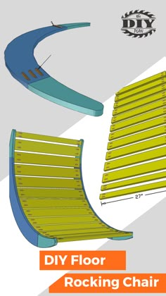 the diy floor rocking chair is shown with measurements