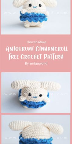 crocheted stuffed animal with the words how to make an amigurum cinnamon roll free crochet pattern