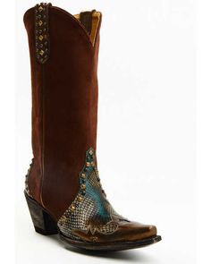 Idyllwind Women's Leap Snake Suede Leather Western Boots - Snip Toe Western Hand Tooled Boots For Festivals, Hand Tooled Western Boots For Festival, Leather Boots With Concho For Ranch, Leather Concho Boots For Ranch, Western Leather Boots With Concho, Bohemian Snip Toe Boots For Rodeo, Southwestern Style Leather Boots For Western-themed Events, Western Style Hand Tooled Leather Boots, Bohemian Boots With Snip Toe For Ranch