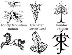 an image of different symbols in the form of tattoos