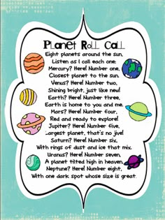 an image of a poem with planets on it