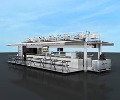 a rendering of a floating restaurant on the water