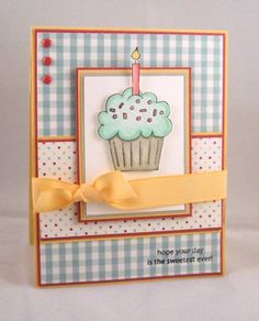 a birthday card with a cupcake on it