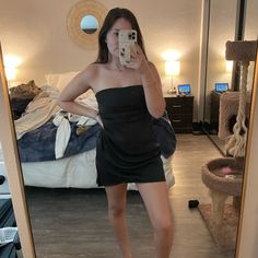 Asos Satin Bandeau Mini Dress, Black, Size 6. I Purchased For An Event I Never Ended Up Going To. Never Worn! Mini Dress With Cardigan, Kimono Mini Dress, Off Shoulder Lace Dress, Bandeau Mini Dress, Black Lace Bodycon Dress, Printed Short Dresses, Oversized Shirt Dress, Corset Mini Dress, Mini Sundress