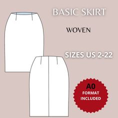 the basic skirt pattern for women sizes us 2 - 22