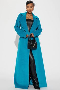 Soho Chic Coat - Pink | Fashion Nova, Jackets & Coats | Fashion Nova 70s Inspired Fashion Black Women, Light Blue Coat Outfit, Blue Coat Outfit, Jodie Joe, Uzun Boy, Turquoise Fashion, Date Night Fashion, Coats Fashion, 70s Inspired Fashion