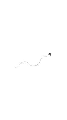 an airplane is flying in the sky and leaving a trail behind it on a white background