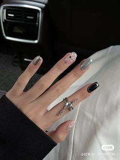 Soft Grunge Nails Short, The Audacity, Punk Nails, Glow Nails, Blush Nails, Korean Design