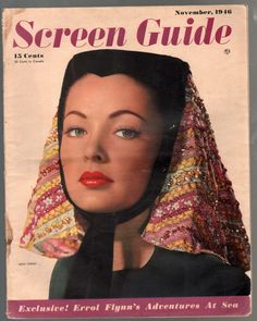 a magazine cover with a woman's head wearing a scarf