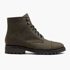 Men's Captain Lace-Up Boot In Dark Olive Matte - Thursday Boot Company Mens Rugged Boots, Thursday Boot Company, Core Fashion, Mens Rugged, Thursday Boots, Rugged Boots, Rugged Leather, Rugged Men, Boot Companies