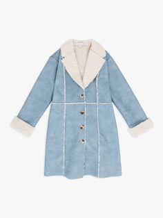 Nadia Sherpa Coat - Cloud Blue – Lisa Says Gah House Details, Sherpa Coat, Lisa Says Gah, Sherpa Lined, New Tops, Collar And Cuff, Paloma, Skirt Top, Tank Dress