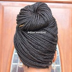 High Bun With Box Braids High Bun With Box Braids, Bun With Box Braids, Box Braids Updo Hairstyles, Braids Updo Hairstyles, Bob Box Braids Styles, Style Box Braids, Invisible Braids