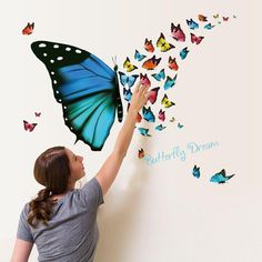 Honana DX-367 Colorful Butterfly Wall Sticker Removable Fridge Home Decor Bedroom Art Applique Colorful Butterfly Painting, Butterfly Room, Art Appliqué, Wall Stickers Home Decor, Butterfly Wall Stickers, Wallpaper Stickers, Colorful Butterfly, Wall Stickers Home