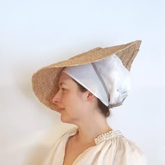 Historical Hats | HANDCRAFTED HISTORY Medieval Cotehardie, Larp Women, Artistic Dress, Larp Inspiration, Historical Hats, Cap Veil, Ren Faire Costume, Linen Ribbon