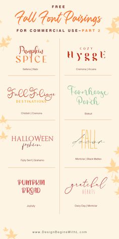 the fall font pairings for commercial use