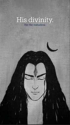 a drawing of a man with long hair and the caption his divinity