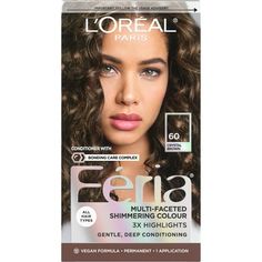 L'Oral Paris Feria hair color gives you cutting-edge, multi-faceted, shimmering color for vibrant, healthy-looking hair. Inspired at its core by fashion, Feria offers custom-blended, head-turning results. This shade is perfect for those looking for a light brown hair color. Feria's NEW Bonding Care Complex Conditioner helps repair strength of weak hair bonds, keeping hair strong & healthy-looking, for multi-dimensional color vibrancy. Size: 1.  Color: Multicolor. Light Brown Hair Color, Bond Cars, Weak Hair, Stronger Hair, Brown Hair Color, Dimensional Color, Hair Color Light Brown, Shimmer Lights, Hair Color Shades