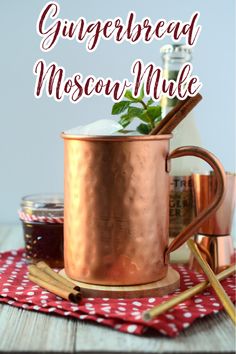 a copper mug filled with gingerbread moscow mule