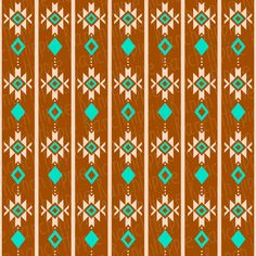 a brown background with blue and white designs