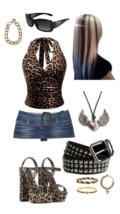 Dresses 2000s Style, Mcbling Club Outfits, Leopard Print Outfits Aesthetic, Club Aesthetic Outfit, Kesha Outfits, Y2k Club Outfits, Tara Yummy Outfits, Y2k Outfits Grunge, Printed Top Outfit