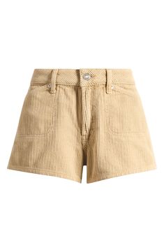 All-cotton corduroy in a refreshing shade make these shorts a standout pair for sunny days and beyond. 2 1/2" inseam; 27" leg opening; 10" front rise; 14" back rise (size 8) Zip fly with button closure Front patch pockets 100% cotton Machine wash, line dry Made in Turkey Corduroy Shorts Women, Cheap Corduroy Shorts, Fall High-waist Corduroy Shorts, Cordoury Shorts, Corduroy Bottoms With Built-in Shorts, Corduroy Shorts, Fall Shorts, Sunny Days, Short Sets