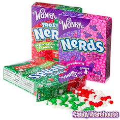 two boxes of nerfus candy are shown