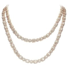 Necklace in 18kt pink gold set with 310 baguette cut diamonds 5.14 cts and 2170 diamonds 18.53 cts (97 cm) Total length: 97.00 cm. Gross weight: 89.09 grams Luxury Gold Plated Diamond Cut Jewelry, Luxury Gold Diamond Necklace By Cartier, The Bling Ring, Treasure Jewelry, Diamond Jewelry Set, Diamond Necklace Set, Yellow Gold Necklace, Gold Diamond Jewelry, Gold Diamond Necklace