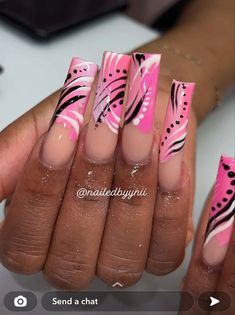 Mcbling Nails, Uni Nails, Nails 2000s, David East, Wanna Recreate, Abstract Nail, Nail Place, Long Nail Designs, Colored Acrylic