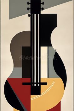 Guitar, AI generative Bauhaus style background stock image Guitar Abstract Art, Bauhaus Music Poster, Futurism Poster, Bauhaus Graphic Design, Art Cubism, Minimal Drawings, Pastel Abstract, Bauhaus Art, Bauhaus Poster