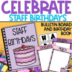 a birthday book with the words, celebrate staff birthdays