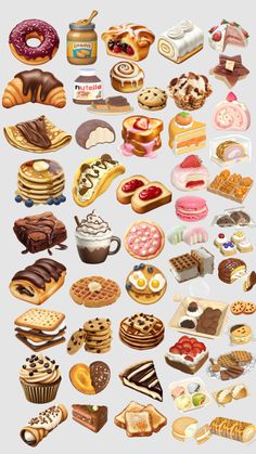 a bunch of different types of cookies and pastries