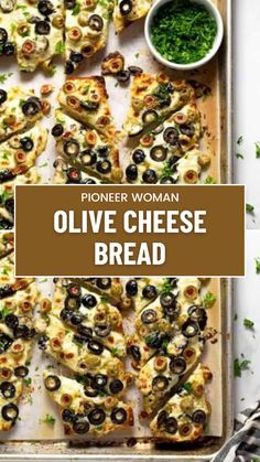 Pioneer Woman Olive Cheese Bread Pioneer Women Olive Bread, Ree Drummond Olive Cheese Bread, Cheesy Olive Bread Pioneer Woman, Olive French Bread, Olive Bread Recipe Pioneer Woman, Pioneer Woman Olive Bread, Fried Olives Pioneer Woman, White Bread Appetizers, Pioneer Woman Fried Olives