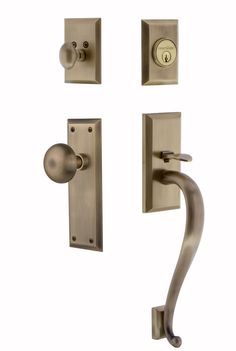 an image of a door handle and knob set