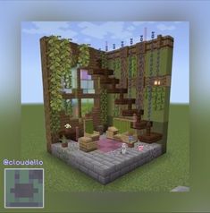 Check out my Tiktok ( @cloudello ) for more room ideas/ to request a room ! Youtube: Cloudello Wall House Minecraft, Minecraft Pasta, Cute Minecraft Ideas, Mc Interior, Bamboo Village, Village Minecraft, Classic Rooms, Modern Minecraft, Cottagecore Minecraft