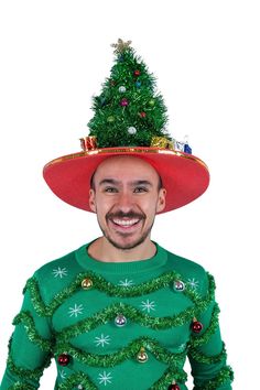 This Special Christmas Tree Hat will definitely make you stand out at your next Party, Hora Loca, Wedding, Corporate Event, Birthday, Quinceanera, or Halloween Party! It can be used as a wedding hats, top hats, photo booth props, or a party favor. Christmas Party Hats, Christmas Tree Hat, Foam Party, Funny Hats, Wedding Hats, Photo Booth Props, Hats For Sale, Outfits With Hats, Christmas Special