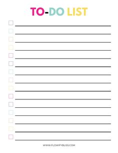 a to do list with the words to do list written in rainbow colors on it