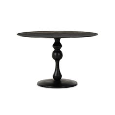 a black table with an oval top on a white background