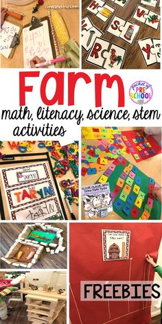 Farm Home Living Preschool, Farm Science Activities Kindergarten, Farm Theme Letter Activities, Farm Animals Science Preschool, Farm Theme Prek, Farm Science Preschool, Click Clack Moo Activities Preschool, Farmer Preschool Activities, Prek Farm Activities