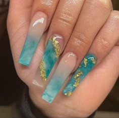 Long Acrylic Nail Designs, Blue Acrylic Nails, Ombre Acrylic Nails, Dope Nail Designs, Acrylic Nails Coffin Pink, Short Acrylic Nails Designs