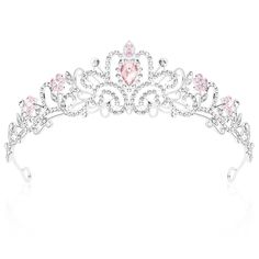 PRICES MAY VARY. Classic Design - It is a dazzling and beautiful crown for women girls. With the shiny, attractive, beautiful rhinestones paved on the crown, your feeling like a princess or a queen when wearing it. Make the most stunning at any occasions decorated for the special women and girls.This crown is lucky and beautiful, just to meet the perfect you. Material - The shiny pink crown is made of alloy, rhinestone and crystal. It is a shiny, charming handmade crown, suitable for women and g Princess Crown Hairstyles, Pink Birthday Crown, Sweet Sixteen Crown, Wicked Outfit, Crown For Birthday, Void State, Quince Crowns, Lucy Birthday, Glinda Costume