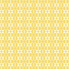 a yellow and white pattern with small squares on the bottom, in different directions to make it